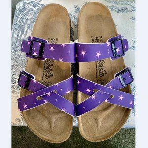 Birki's NEW Purple Stars Crisscross Slides Sandal7
